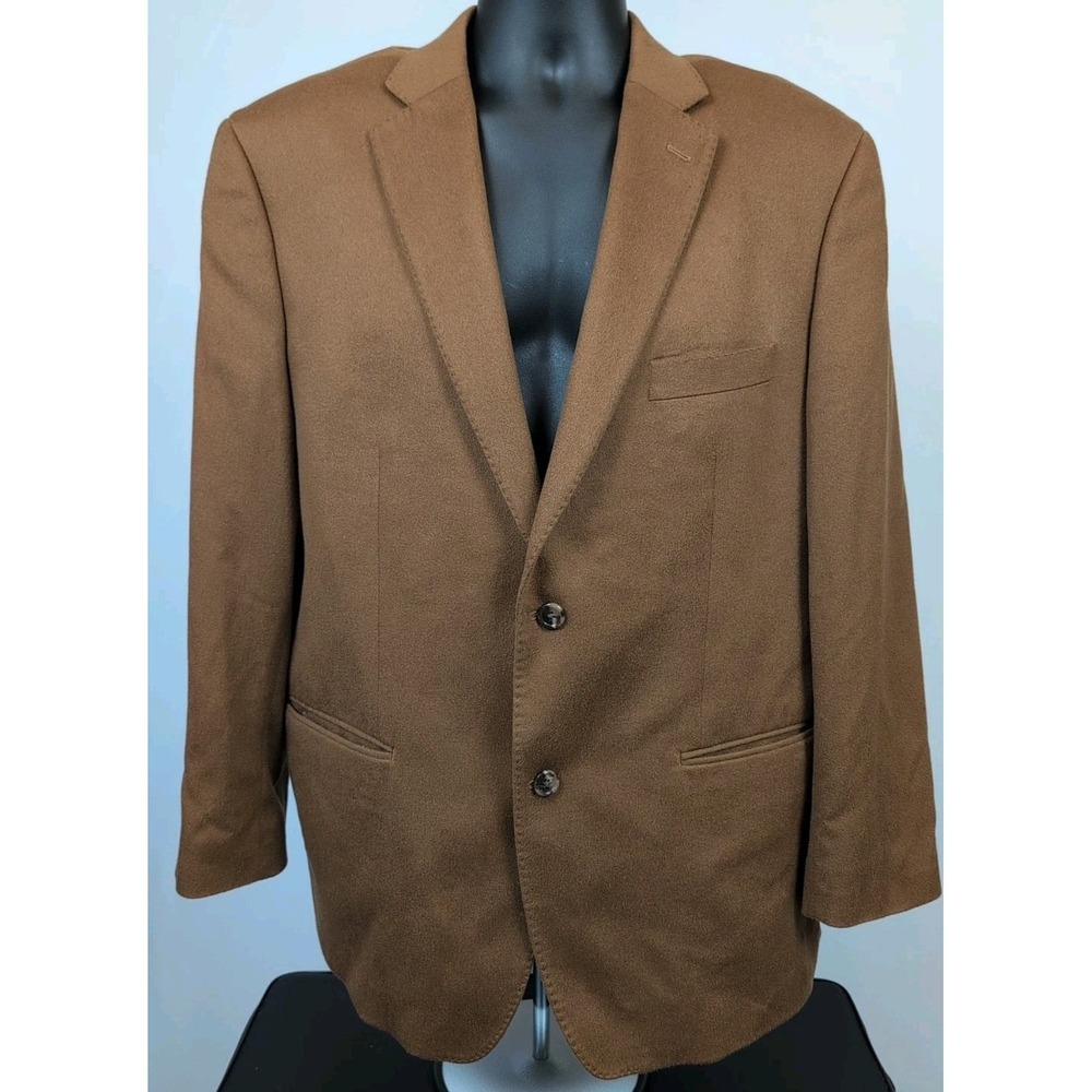 Black Brown 1826‎ Lord & Taylor Cashmere Blazer 44R Sport Coat Jacket Brown